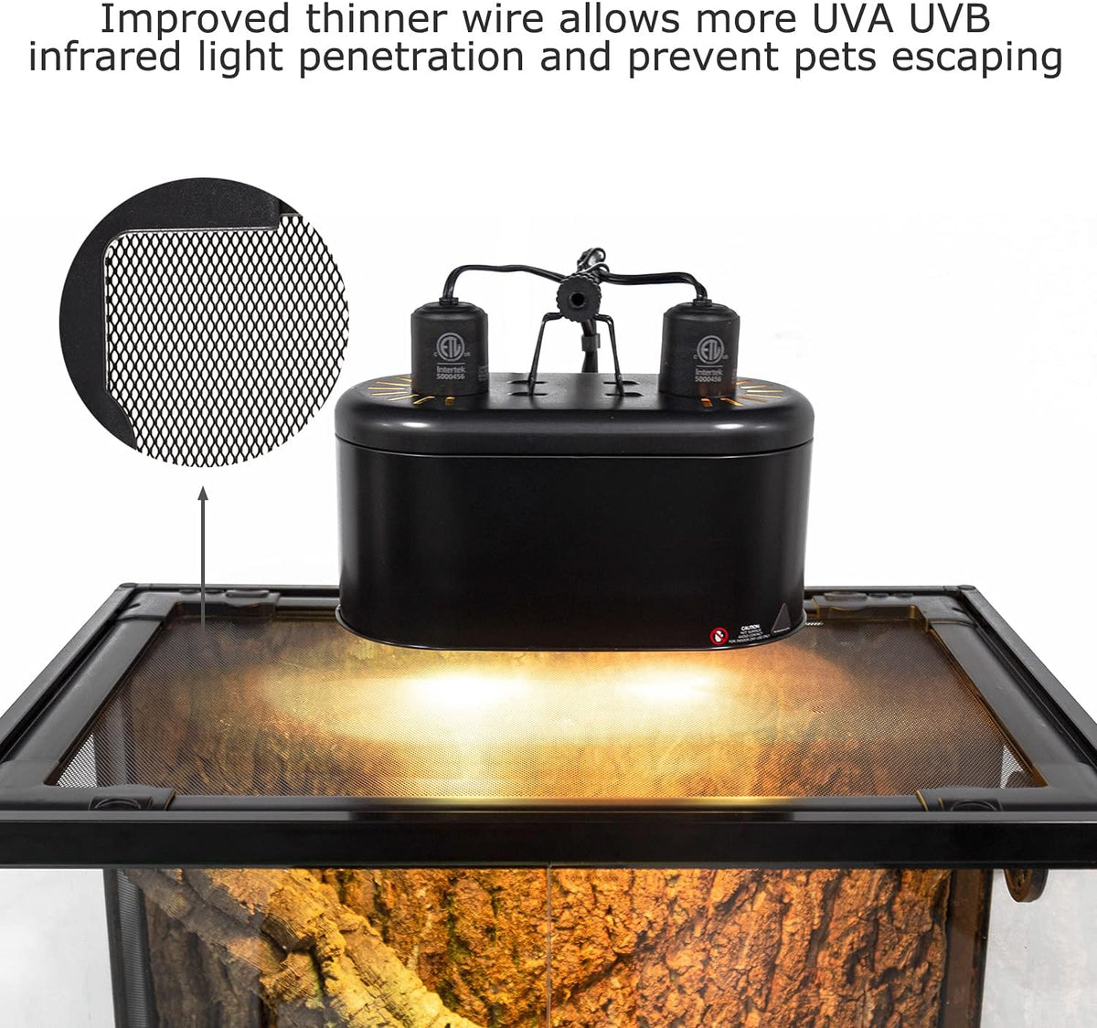 REPTI ZOO 50 Gallon Reptile Glass Tank Terrarium 2 in 1 Side Meshes - 36" x 18" x 36" (Glass) - image 4