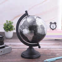 RELY+ 5 inch desktop world globe on a sturdy metal stand in metallic black - view 2