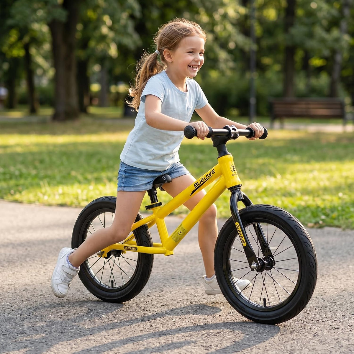 16 Inch Balance Bike for Big Kids Aged 4-8 Boys & Girls – Fun for Kids & Family - Yellow - image 2