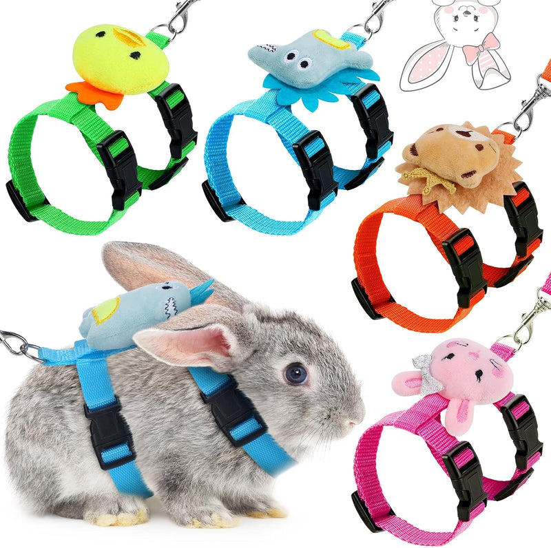 Tondiamo 4 Pcs Adjustable Bunny Harness and Leash Set for Small Pet - Animals