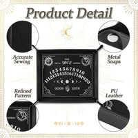 Haooryx Ouija design folding PU leather dice tray with raised edges and snap closure - view 3