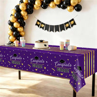 Childom 3 Pack Black and Gold Tablecloths for Events - Purple - image 3