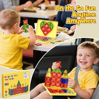 42PCS Mini Magnetic Tiles Travel Set with Iron Storage Box - 40 PCS - image 3