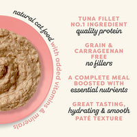 Applaws Vitality Wet Cat Food Paté, Natural Canned Cat Food, Wet Food for Cats with Added Vitamins and Minerals, Grain Free, Carrageenan Free, Tuna Fillet and Salmon (24 Count, 5.5oz Cans)