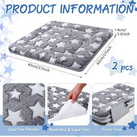 2 Pack Self Warming Cat Dog Bed Pad - Grey / 17'' X 17'' / Stars - image 2