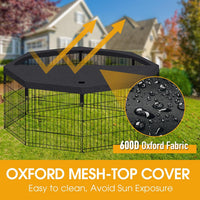 Artmeer 24"H Dog Playpen with Door & Octagonal Top Cover - Octagonal Top cover - image 3