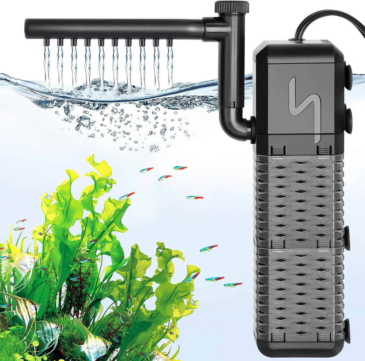 AQQA Submersible Aquarium Filter - M(211GPH-9W)