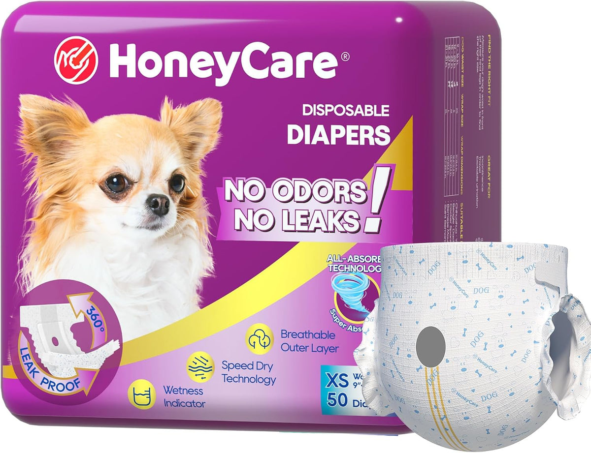 HONEY CARE All-Absorb Disposable Female Dog Diapers Small Size - X-SMALL(Pack of 1)