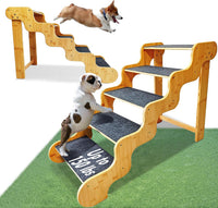 Dog Stairs for Small Dogs - Brown / 5.0 / 5-Step 35.8x17x24.4 inch