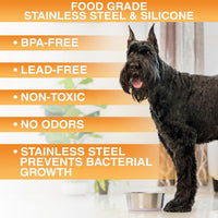 Neater Pet Brands Stainless Steel Dog Bowls with Non-Slip Rubber - 6 Cup (Set of 2) / Light Pink - image 3