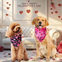 Fall Dog Bandanas Large 3PCS - red pink black / Large - image 2