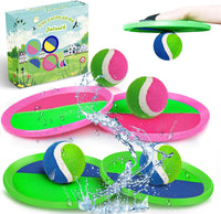 Jalunth Ball Catch Set Games Toss Paddle - Green+pink 4 Pack / 4