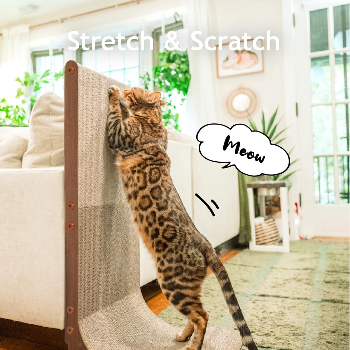 Necoichi Cardboard Cat Scratcher Wall for Indoor Cats - Large 33.5" / Wall(Dark Cherry) - image 3
