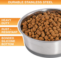 Neater Pet Brands Stainless Steel Dog Bowls with Non-Slip Rubber - 3 Cup (Set of 2) / Gray - image 2