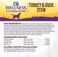 Wellness Complete Health Thick & Chunky Natural Grain Free Canned Wet Dog Food, Turkey & Duck Stew, 12.5-Ounce Can (Pack of 12)