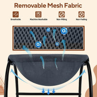 Raised Cat Hammock Bed, Pet Bed for for Indoor Cats - Dark Blue / Mesh - image 4