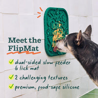 Woof FlipMat, Dual-Sided Dog Lick Mat & Slow Feeder - Green / Standard - image 3