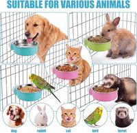24 Pcs Crate Bowls for Dog Rabbit Ferret, Hanging Feeders - Bright / 24 - image 3