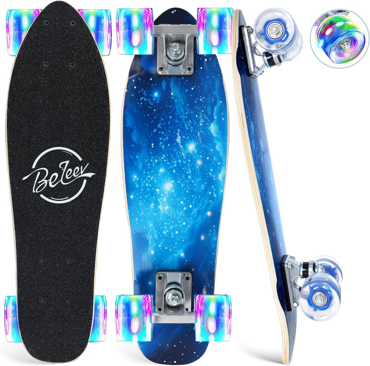 BELEEV 22 inch Skateboards for Kids - Starlight Blue