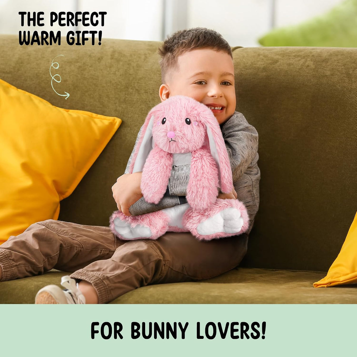 Bunny Microwavable & Weighted Stuffed Animals - Pink Bunny - image 4