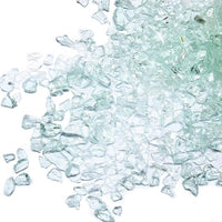 TWINKLING High Luster Fire Glass Gravel Stone Glitter,Broken Glass,Fire Gems Chips,Crushed Glass for Fire Pit Crafts Resin Art Aquarium Garden Decoration,3-6mm,1-Pound Jar (Aqua)