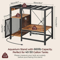 MAHANCRIS 40-50 Gallon Fish Tank Stand with Power Outlet and Storage – Essentials for Fish - Rustic Brown / 40-50 Gallon - image 3