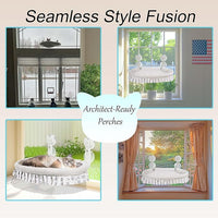 Cat Window Perch for Large Cats - No Tools Needed with 4 Super Suction Cups, Soft Chew-Resistant Fleece & Easy Clean Design