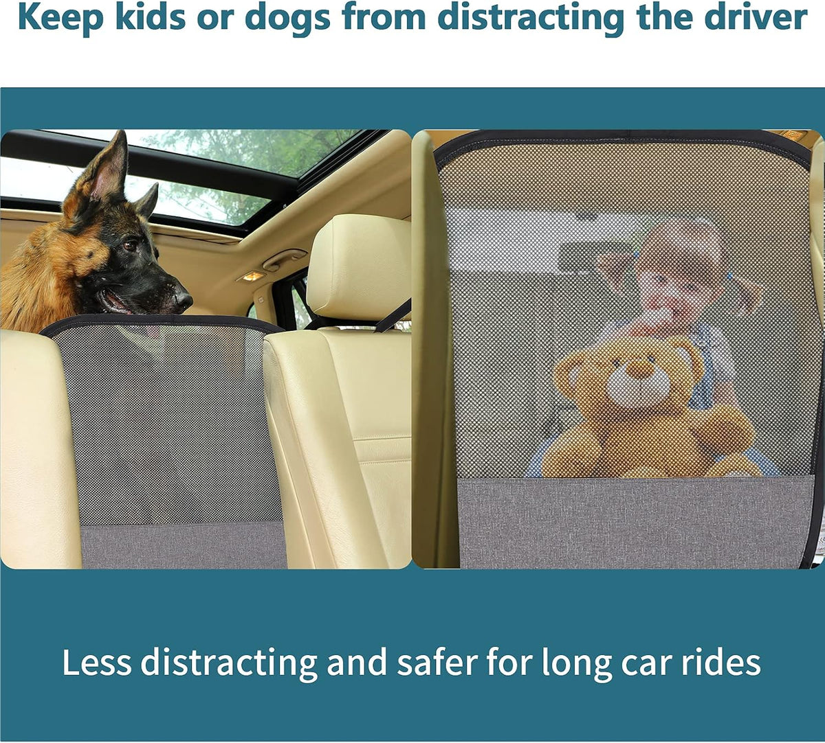 Petsfit Dog Car Barrier Vehicle Pet Barrier Backseat Mesh Dog Car - Medium - image 3