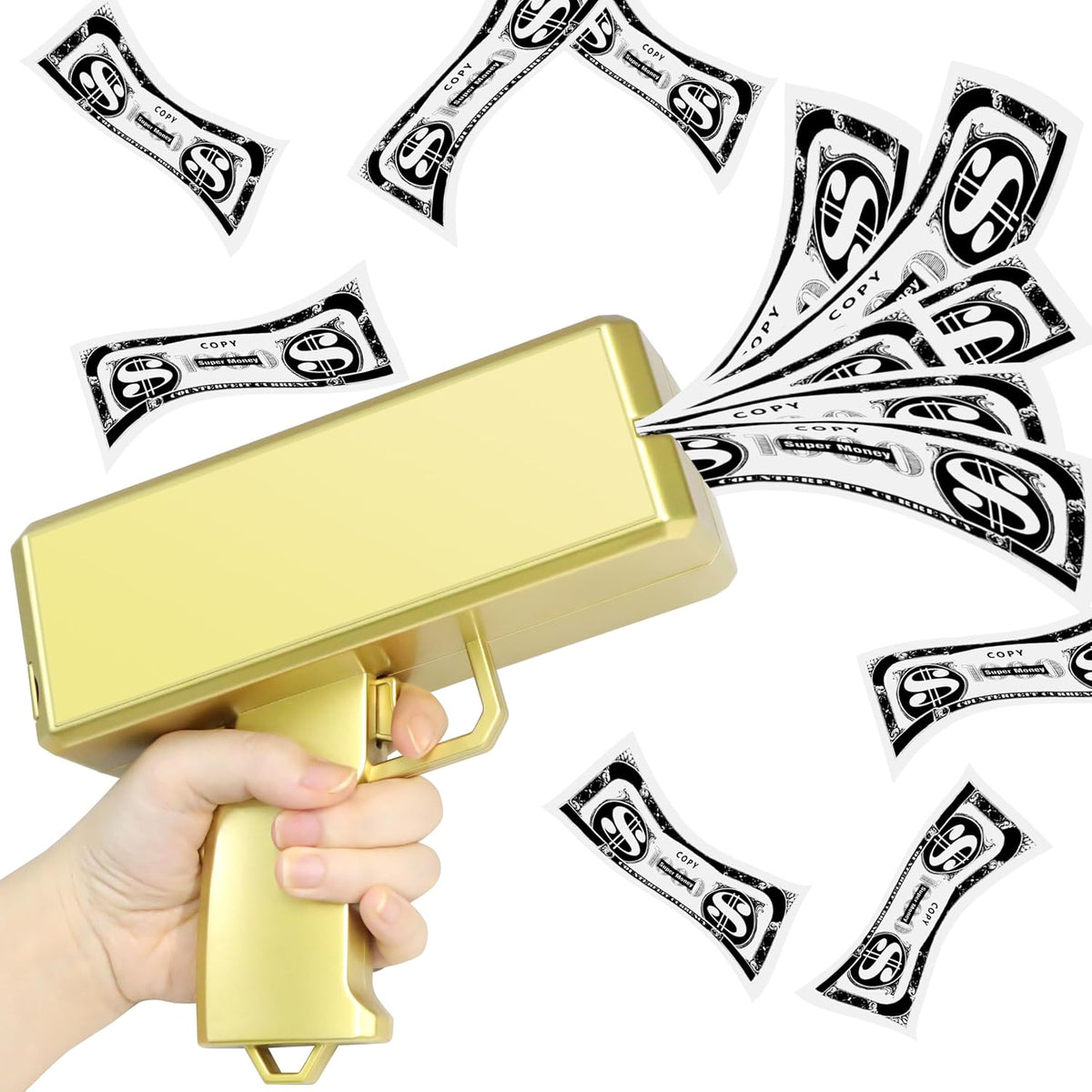 Wowok Money Gun Shooter, Make it Rain Money Toy Gun - Metallic Gold
