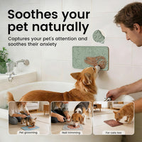 OHMO Lick Mat for Dogs&Cats, Space Pattern, Camo&Sage Green - Light Blue&Light Green / 9.8"L x 5.9"W - image 3