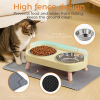 Elevated Cat Bowls Set - Raised Cat Food and Water Bowl Set with Non Slip Stand - Pet Feeding - Yellow - image 3