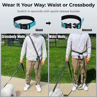 Hands Free Dog Leash, Waist & Crossbody 2-in-1 for Jogging & Hiking – Essentials for Dogs - Aqua Blue / Medium (6–8FT) - image 2