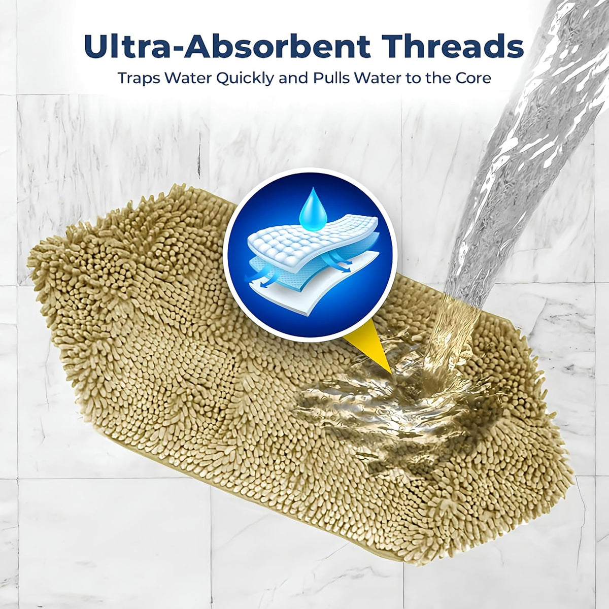 Muddy Mat Doggy Dryer, Highly Absorbent Microfiber Washable Dog Shammy Quick Drying Towel Absorber - 15"x38" / Beige - image 3