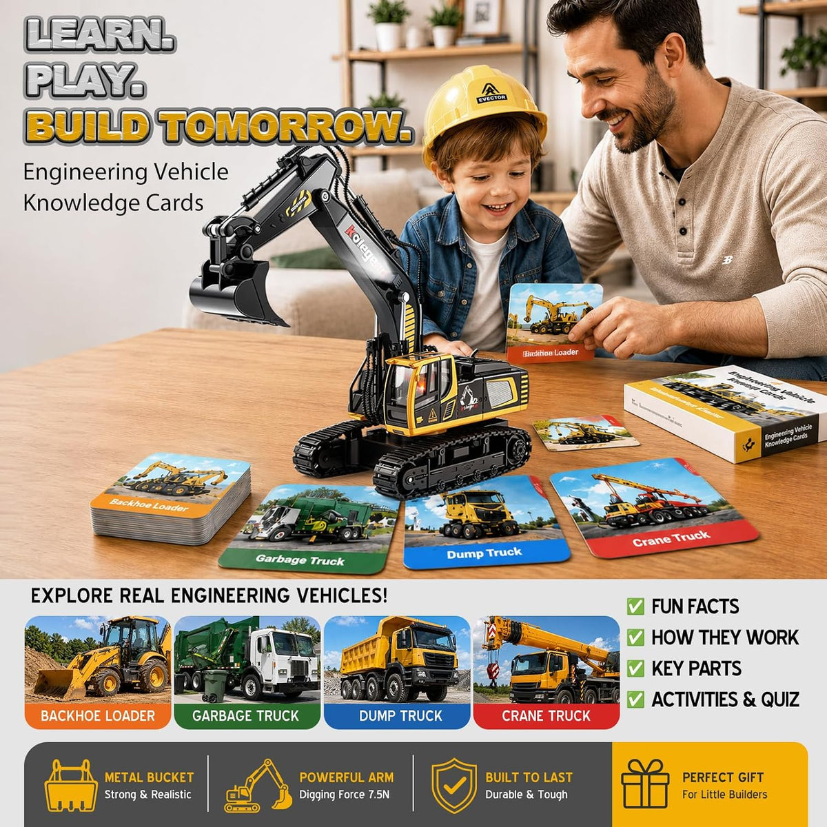 kolegend RC Excavator Toy, 1:18 Remote Control Excavator - Black / Medium - image 4