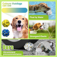 Upgrade Dog Balls Interactive Toys for Aggressive Chewers, Indestructible Tennis Durable Bouncy for Fetch Game, Lightweight Floating, White