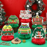 10 Pcs 80s Party Decorations, 1980s Table Honeycomb Centerpieces – Fun for Kids & Family - Ugly Sweater Style - image 4