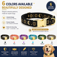 Cat Collar with Bell for Kittens & Cats, Moon & Stars Design – Essentials for Cats - Lavender Collar / Medium (Pack of 1) - image 4