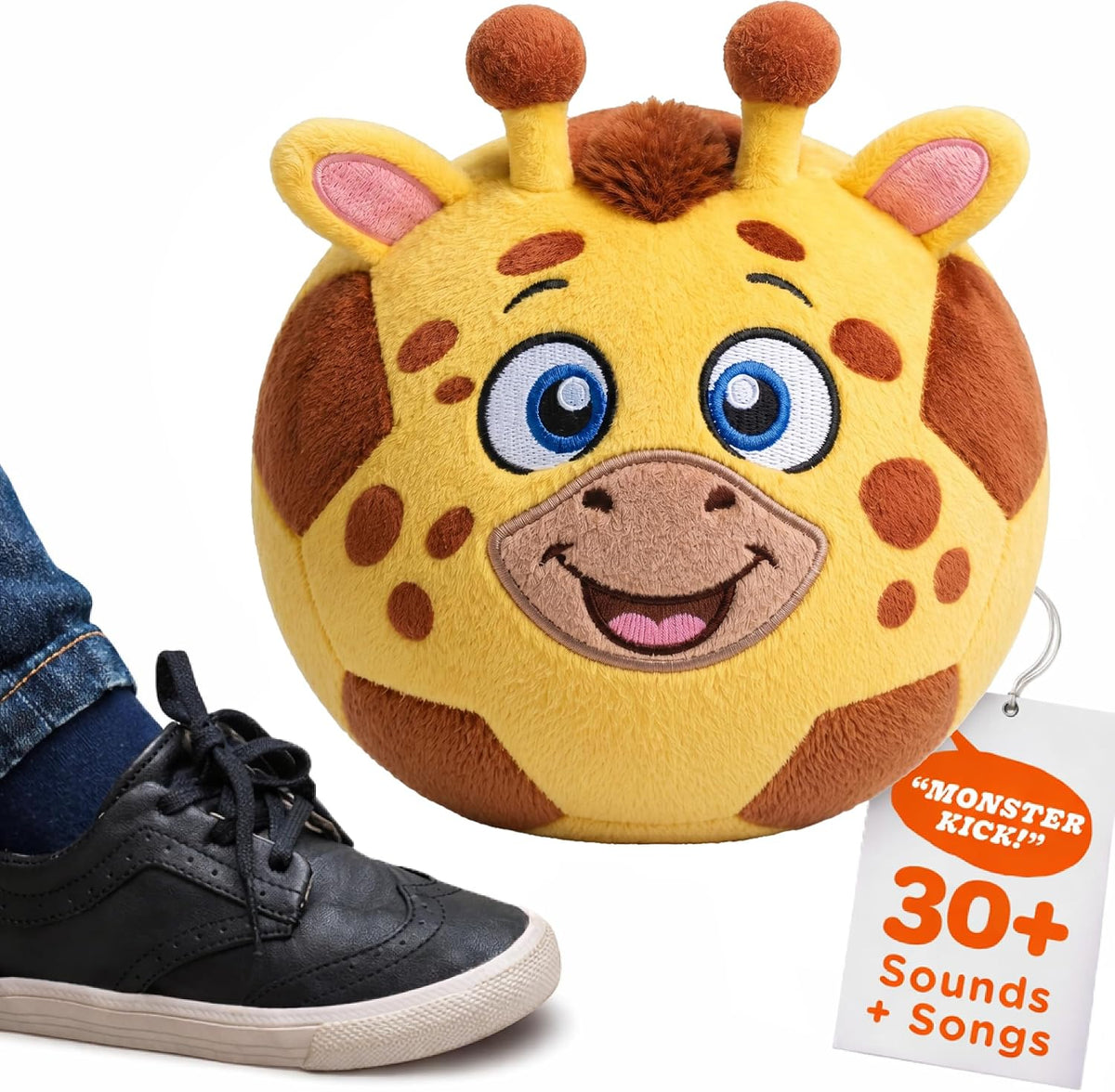Move2Play, Hilariously Interactive Toy with Music & Sound Effects | Birthday Gift for Boy & Girl - Soccer - Giraffe
