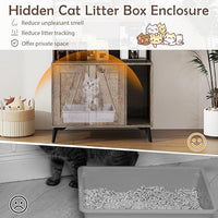 PETSITE Cat Litter Box Enclosure with Storage Shelf, 52 Inches Tall Modern Wooden Hidden Litter Box Furniture with Storage Shelving, Ideal for Indoor Cats (Oak)
