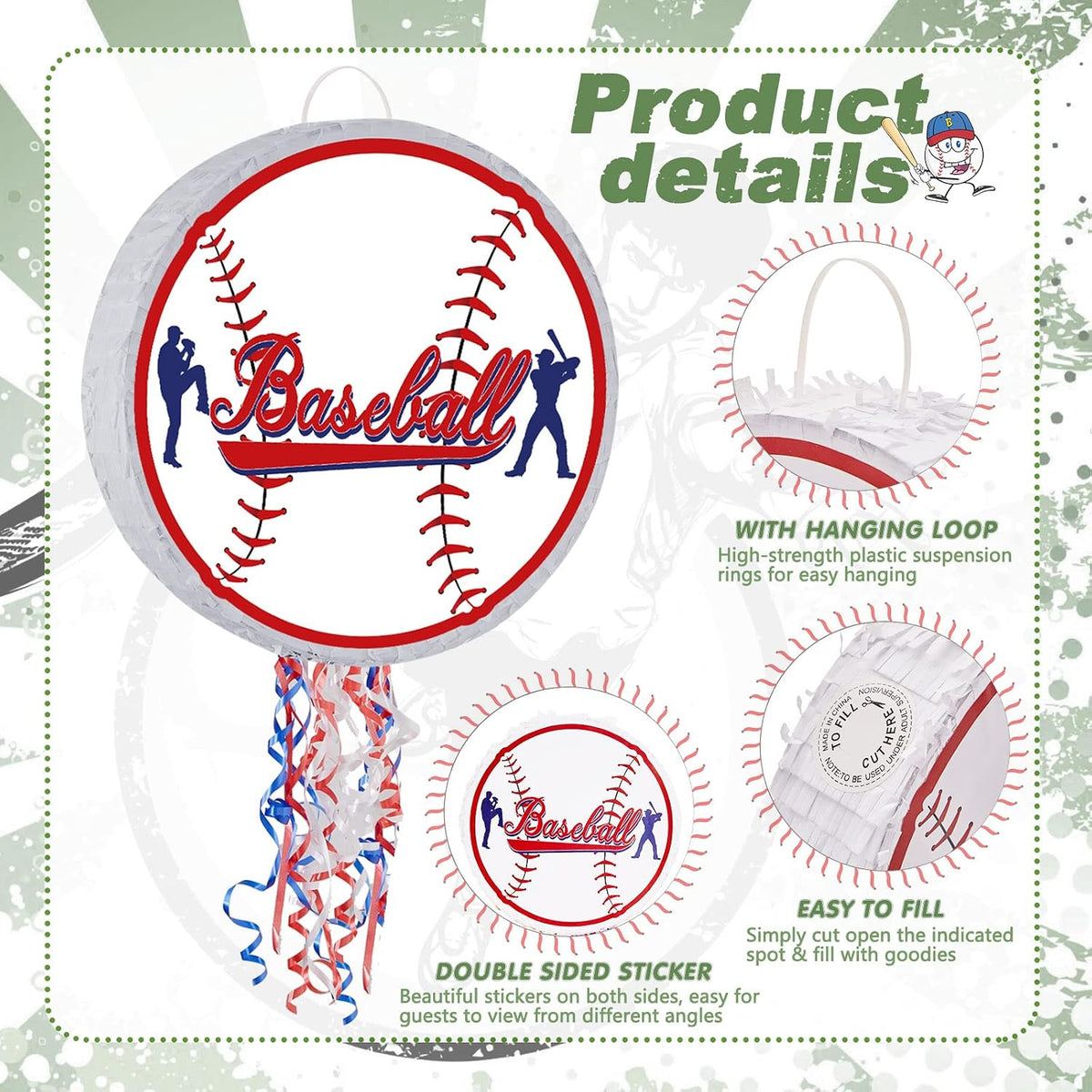Lewtemi Robot Piñatas Birthday Party Favor - Baseball Style - image 4