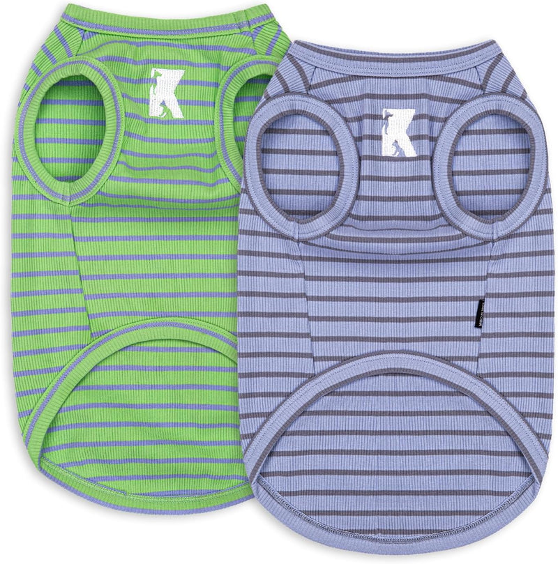 Koneseve Dog Shirt Vest Lightweight Stretchy Dog T-Shirts Soft Cool - Purple + Vivid Green / 6XL-(70~95lb) | Chest(~39")