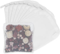 Aquarium Filter Media Bags for Aquarium with Zipper, Fine Mesh Bag Reusable Strong Polyester for Activated Carbon, Bio Filter Balls, Ceramic Rings, Filter Stones, White 10PCS 3.93" x 3.93"