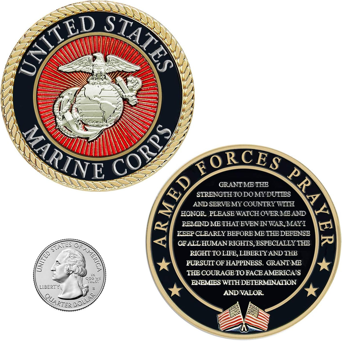 Military Gift Shop Air Force Armed Forces Prayer Coin - Usmc - image 2