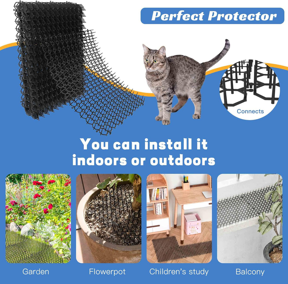 16 X 13 Inch Scat Mat for Cats - 12 Pack / black - image 3