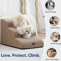 Dog Stairs for Small Dogs, 3-Step Pet Steps for Couch Sofa - Camel / 4 / 4-Step (28.3"D x 15.7"W x 19.7"H) - image 2
