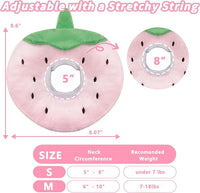 Soft Cat Cone Collar, Cute Cat Recovery Collar Suitable for Small, Medium, Large Cats,Elizabethan Neck Collar for Cats After Surgery (Strawberry, Small)