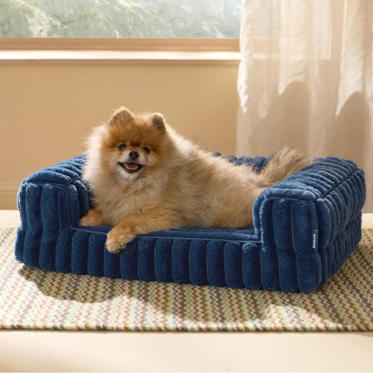 Bedsure ComfyFleece Memory Foam Orthopedic XL Dog Bed Washable 42" – Essentials for Dogs - Night Blue / 24.0"l X 18.0"w X 6"th