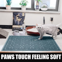 Yimobra Cat Litter Mat, 47"x36" Litter Box Mat with Litter Lock Mesh, Soft Cat Litter Mat Litter Trapping Mat, Easy to Clean, Non-Slip, Water Resistant, Litter Free Floors, Tea Blue