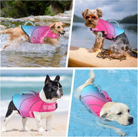 Doglay Dog Life Jacket, Swim Vest for Boating & Swimming - Xs :11.8"-16.5" (Ribcage Girth)- Single Handle / Pink+Aquagreen Gradient - image 3