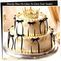 30 Pack Bow Cake Toppers Black Ribbon Bows for Cake Halloween Party - Black - image 3